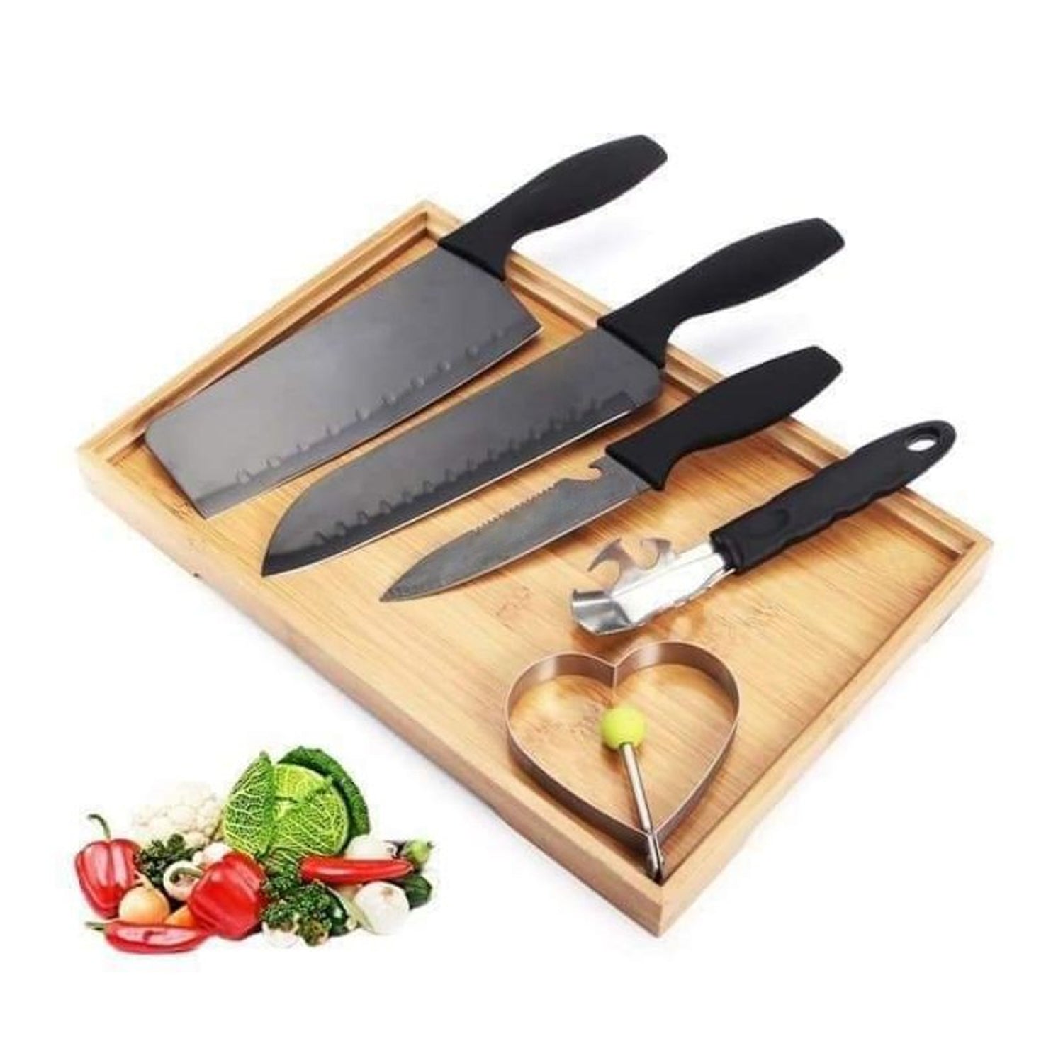 5910 5-Piece Forged Kitchen Chef Cutlery Stainless Steel Knife Set, Chopping Knife, Chef Knife, Utility Knife, Butcher Knife (5pc) 5910 5-Piece Forged Kitchen Chef Cutlery Stainless Steel Knife Set, Chopping Knife, Chef Knife, Utility Knife, Butcher Knife (5pc)
